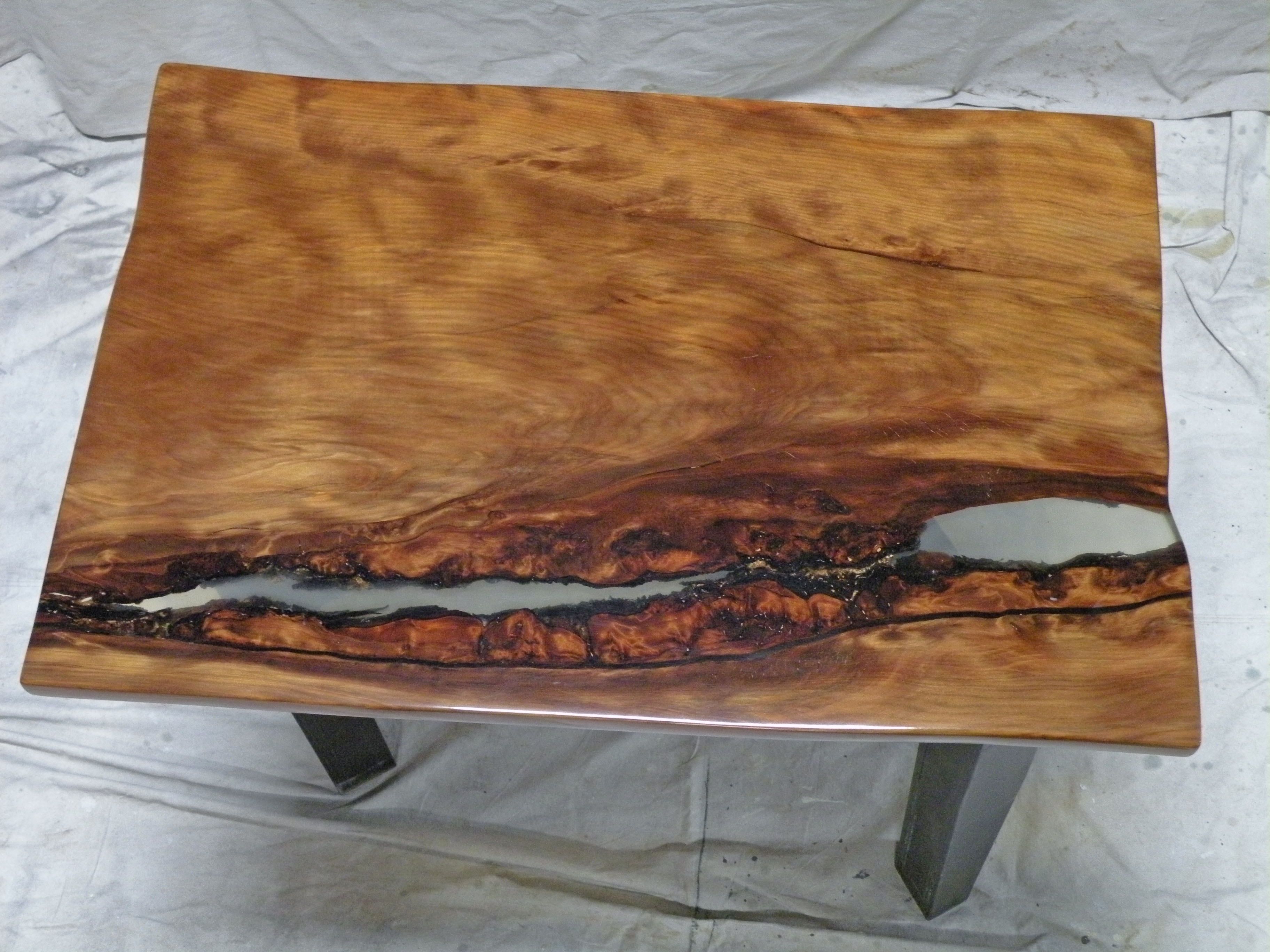 2-41 Sofa or Coffee Table 24″ X 36″ Strong chatoyance with clear epoxy ...